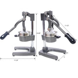 Manual Hand Press Citrus Juicer with Cast Iron Construction - Orange or Dark Gray