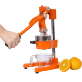 Manual Hand Press Citrus Juicer with Cast Iron Construction - Orange or Dark Gray