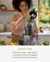 Nama J2 Cold Press Juicer – Self Feeding for Hands-Free Operation with Wide Mouth Hopper for Whole Recipe Loading, Zero Waste Masticating Juicer For More Juice, Less Pulp – Easy Cleanup & Assembly