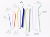 Wide 8" Glass Straw Set - Seaglass