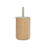 Let's Make 1pc Wooden Water Bottle for School Kids, Silicone Soft Straw Cup, Children's Learning Drinkware, Baby Feeding Bottle