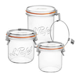 Bistrot Glass Jars with Airtight Clip Lids – Set of 4