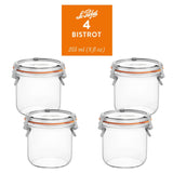 Bistrot Glass Jars with Airtight Clip Lids – Set of 4