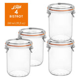 Bistrot Glass Jars with Airtight Clip Lids – Set of 4