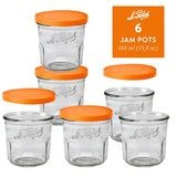 Le Parfait Jam Pots, French Glass Pots with Snap-On Covers for Jam and Jelly