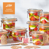 Le Parfait Super Terrines, French Glass Canning Jars with Wire-Bail Clamp Lid