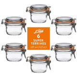 Le Parfait Super Terrines, French Glass Canning Jars with Wire-Bail Clamp Lid
