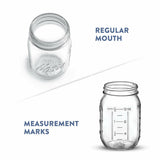 Paksh Novelty Mason Jars 16oz Regular Mouth Glass Canning 5 Pack Clear Silver