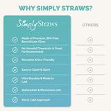 Wide 8" Glass Straw Set - Air