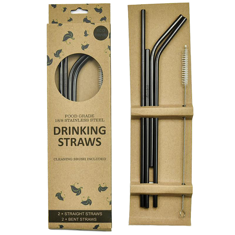 Stainless Steel Straw 4-Piece Set